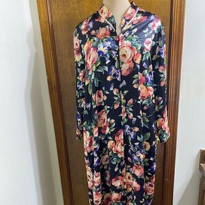 Eve Stillman VTG Floral Robe Nightgown Size Medium